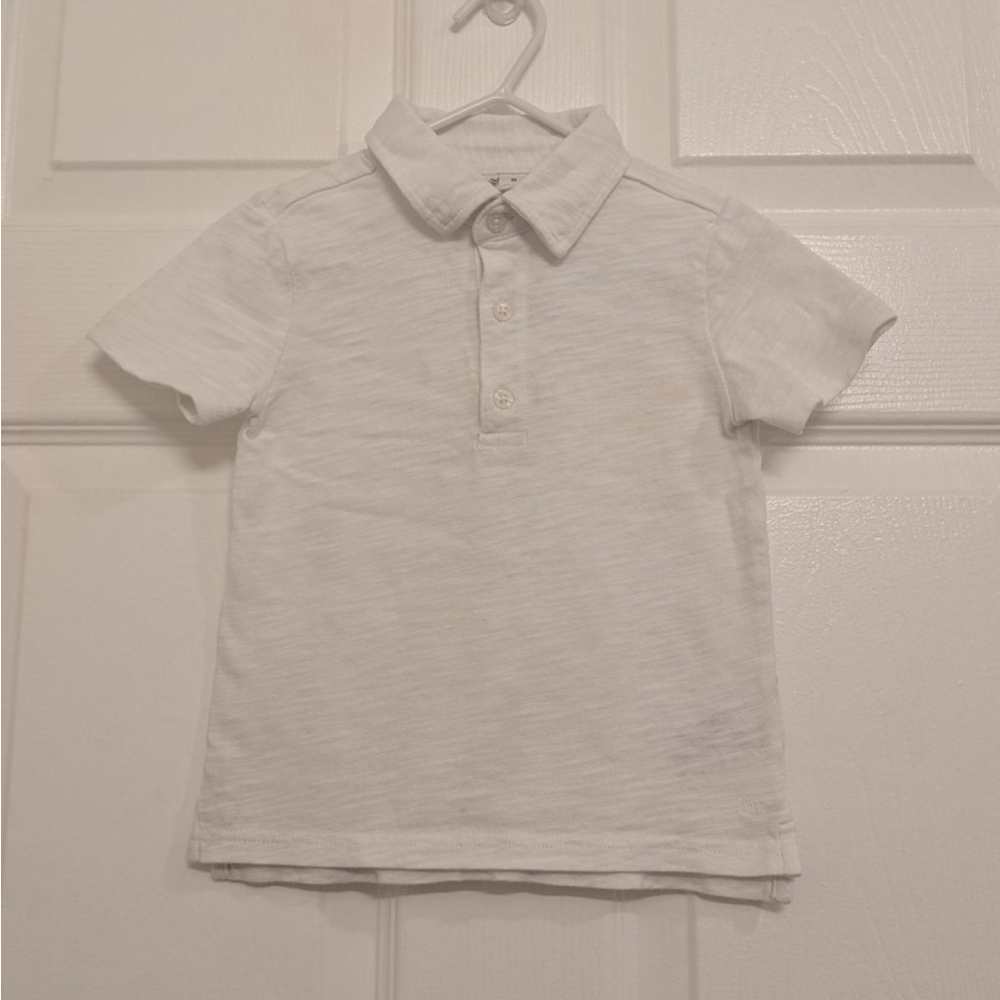 Boys Janie and Jack White Short Sleeve Polo Basic Shirt 2T